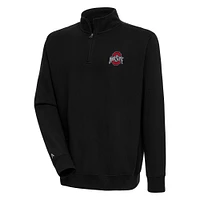 Men's Antigua  Black Ohio State Buckeyes Victory Quarter-Zip Pullover Top