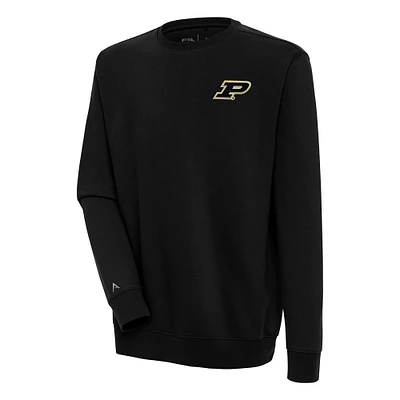 Men's Antigua  Black Purdue Boilermakers Victory Pullover Sweatshirt