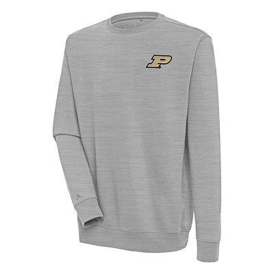 Men's Antigua  Heather Gray Purdue Boilermakers Victory Pullover Sweatshirt