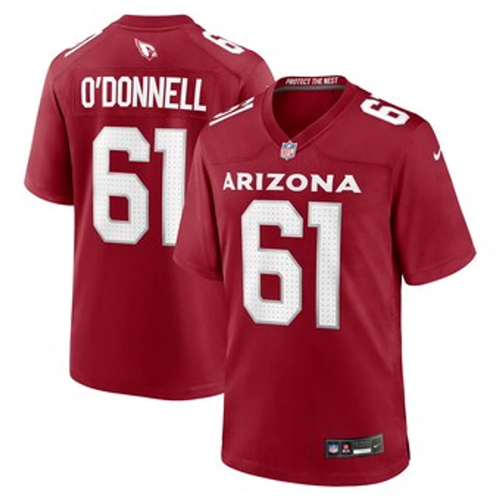 Men's Nike Carter O'Donnell  Cardinal Arizona Cardinals Team Game Jersey