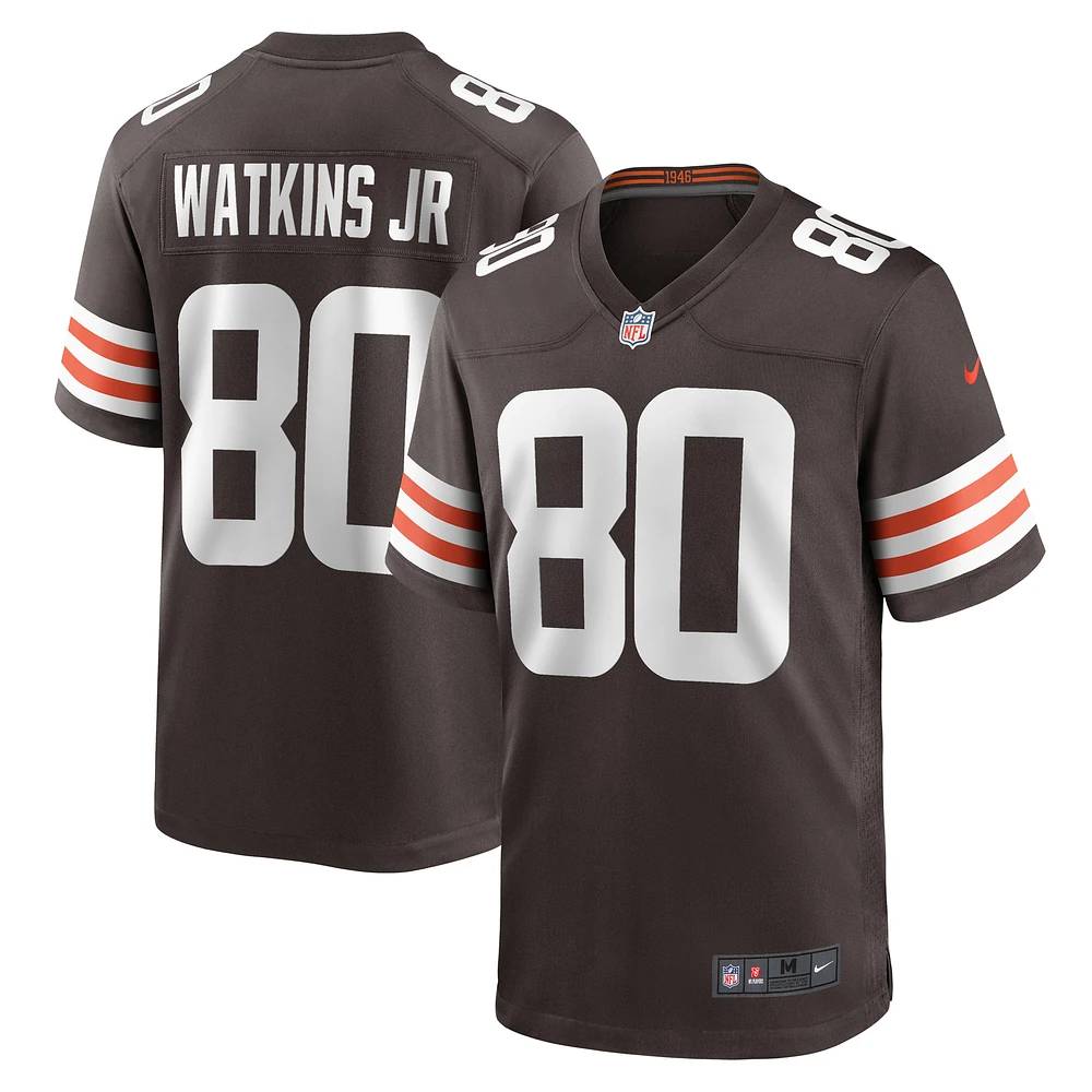 Men's Nike Austin Watkins Jr.  Brown Cleveland Browns Team Game Jersey