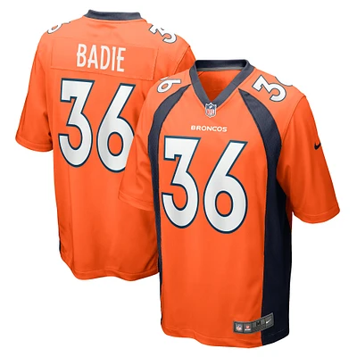 Men's Nike Tyler Badie  Orange Denver Broncos Team Game Jersey