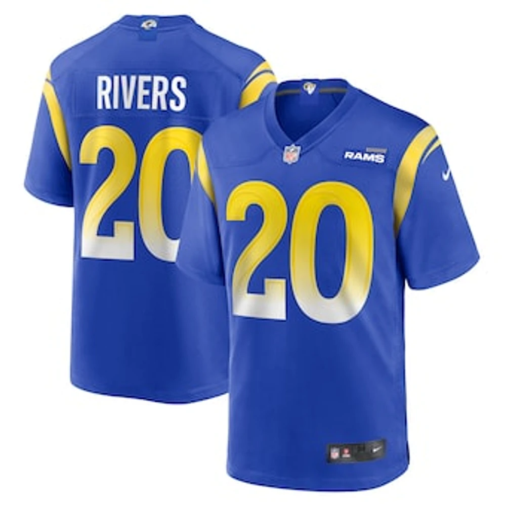 Men's Nike Ronnie Rivers  Royal Los Angeles Rams Team Game Jersey