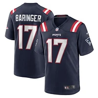 Men's Nike Bryce Baringer  Navy New England Patriots Team Game Jersey