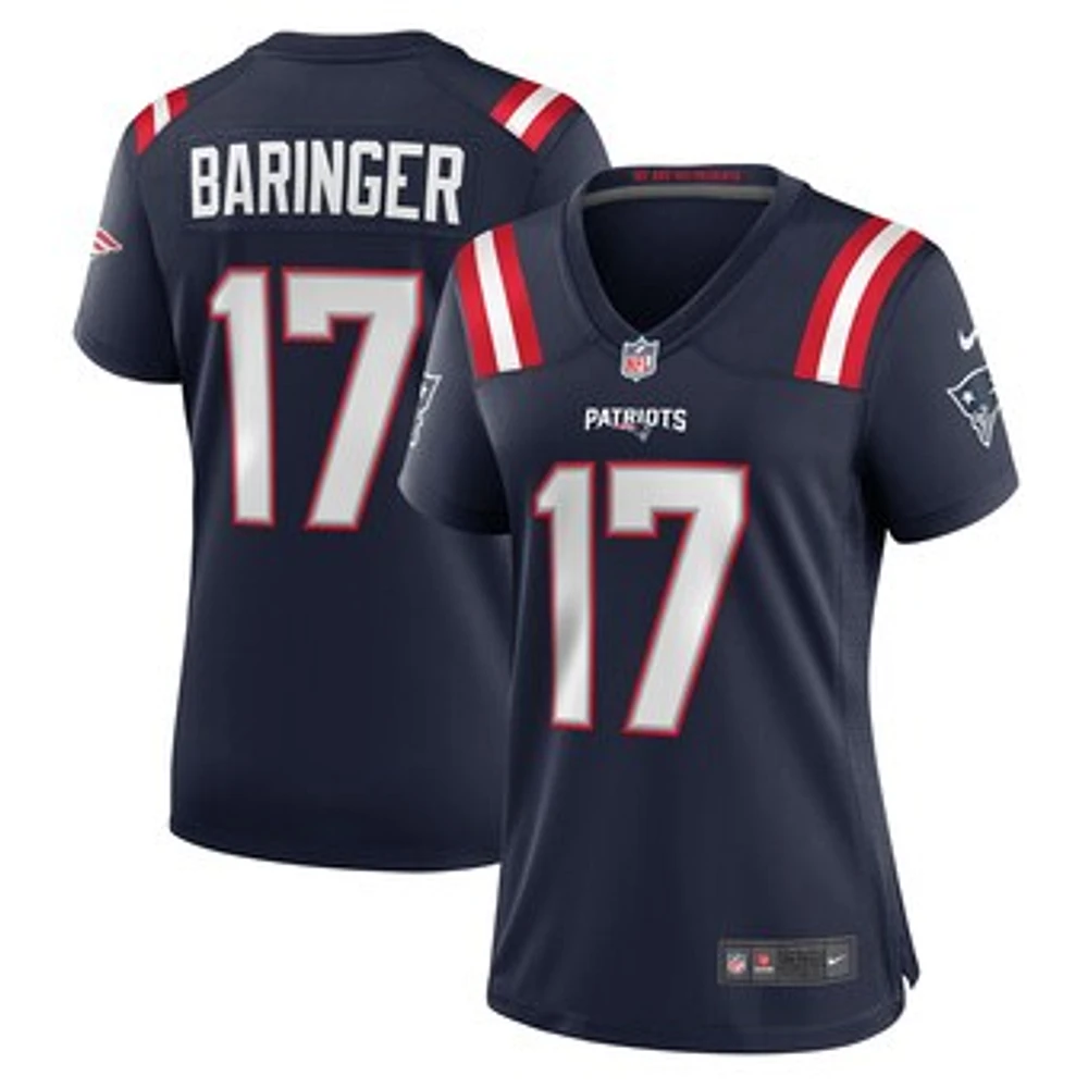 Women's Nike Bryce Baringer  Navy New England Patriots Team Game Jersey