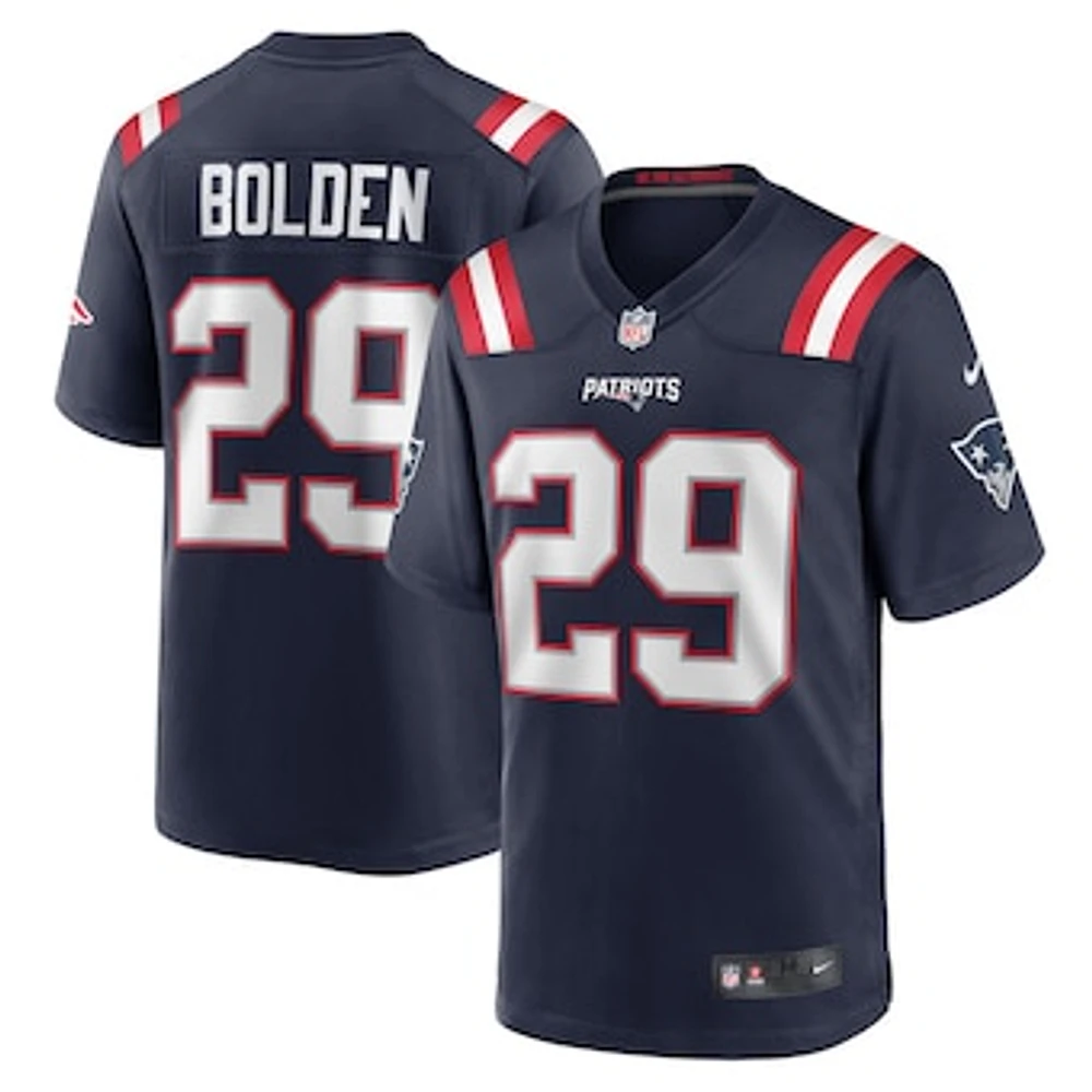 Men's Nike Isaiah Bolden  Navy New England Patriots Team Game Jersey