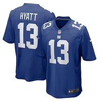 Men's Nike Jalin Hyatt Royal New York Giants Team Game Jersey