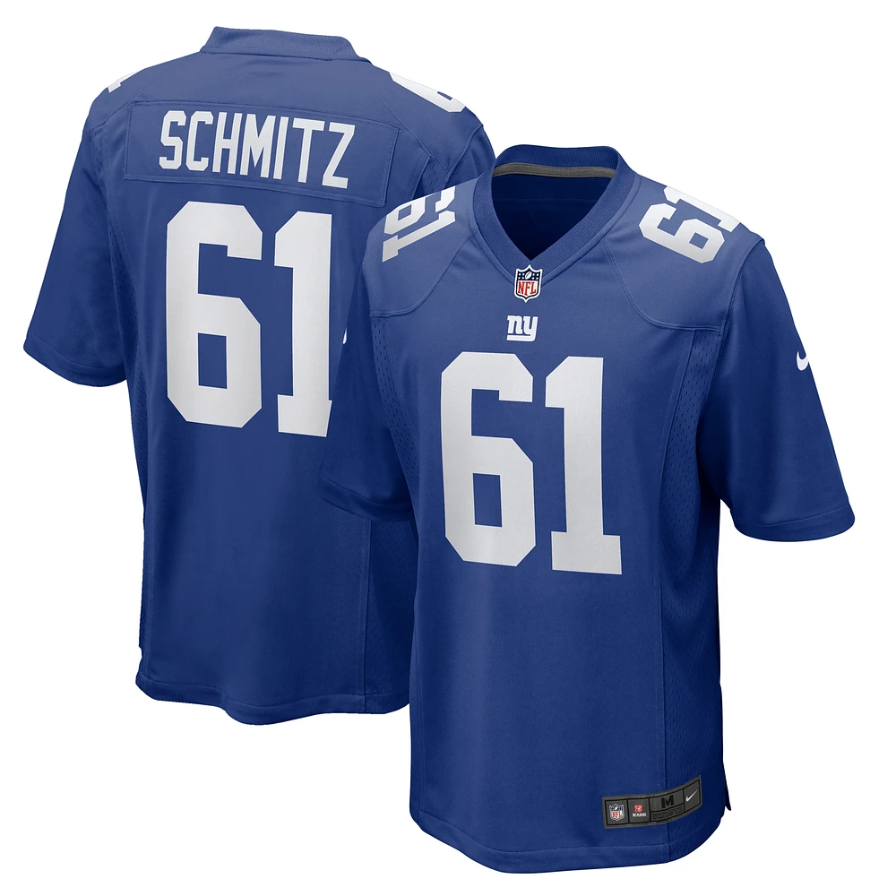 Men's Nike John Michael Schmitz  Royal New York Giants Team Game Jersey