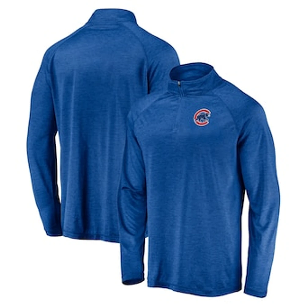 Men's Profile Royal Chicago Cubs Big & Tall Raglan Quarter-Zip Top