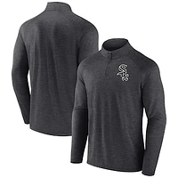 Men's Profile Black Chicago White Sox Big & Tall Raglan Quarter-Zip Top