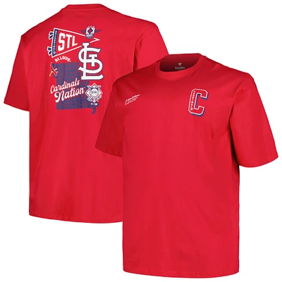 Men's Profile Red St. Louis Cardinals Big & Tall Split Zone T-Shirt