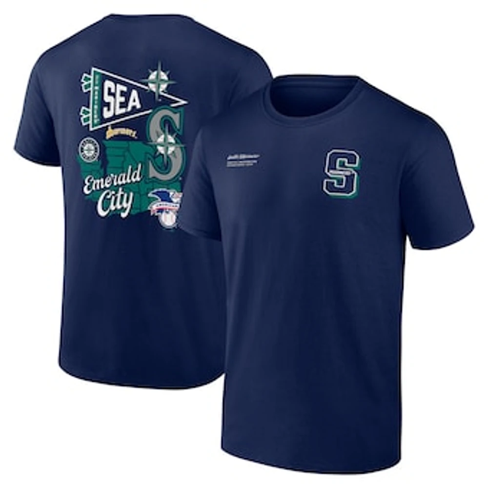 Men's Profile Navy Seattle Mariners Big & Tall Split Zone T-Shirt