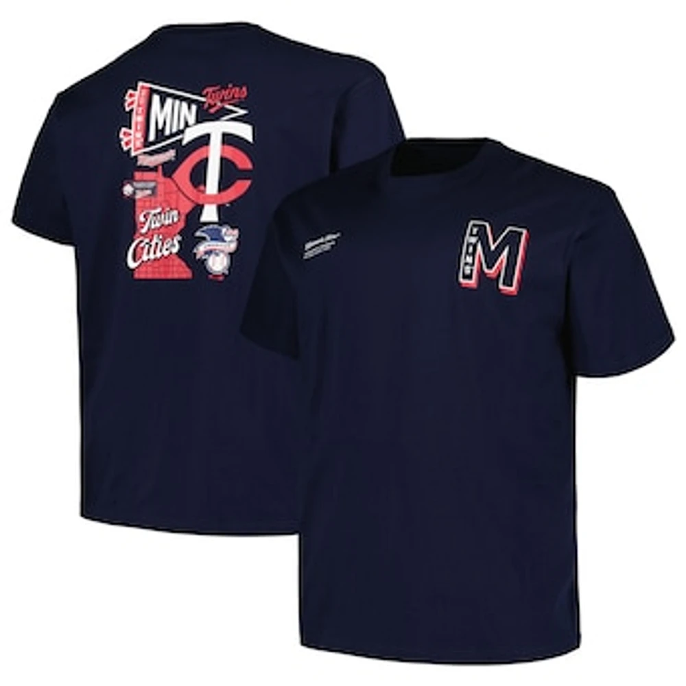 Men's Profile Navy Minnesota Twins Big & Tall Split Zone T-Shirt