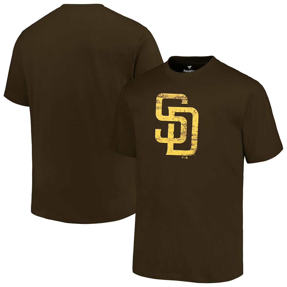 Men's Profile Brown San Diego Padres Big & Tall Primary Logo T-Shirt