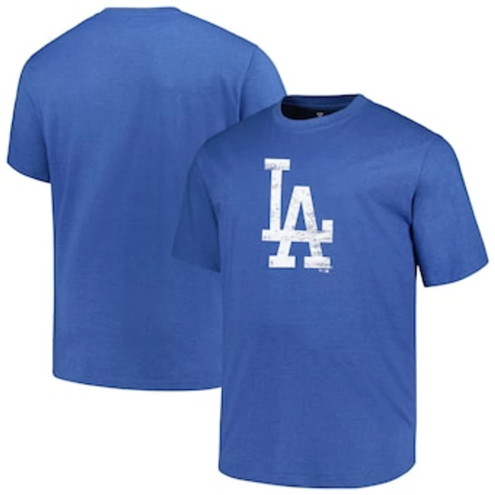 Men's Profile Heather Royal Los Angeles Dodgers Big & Tall Weathered Logo T-Shirt