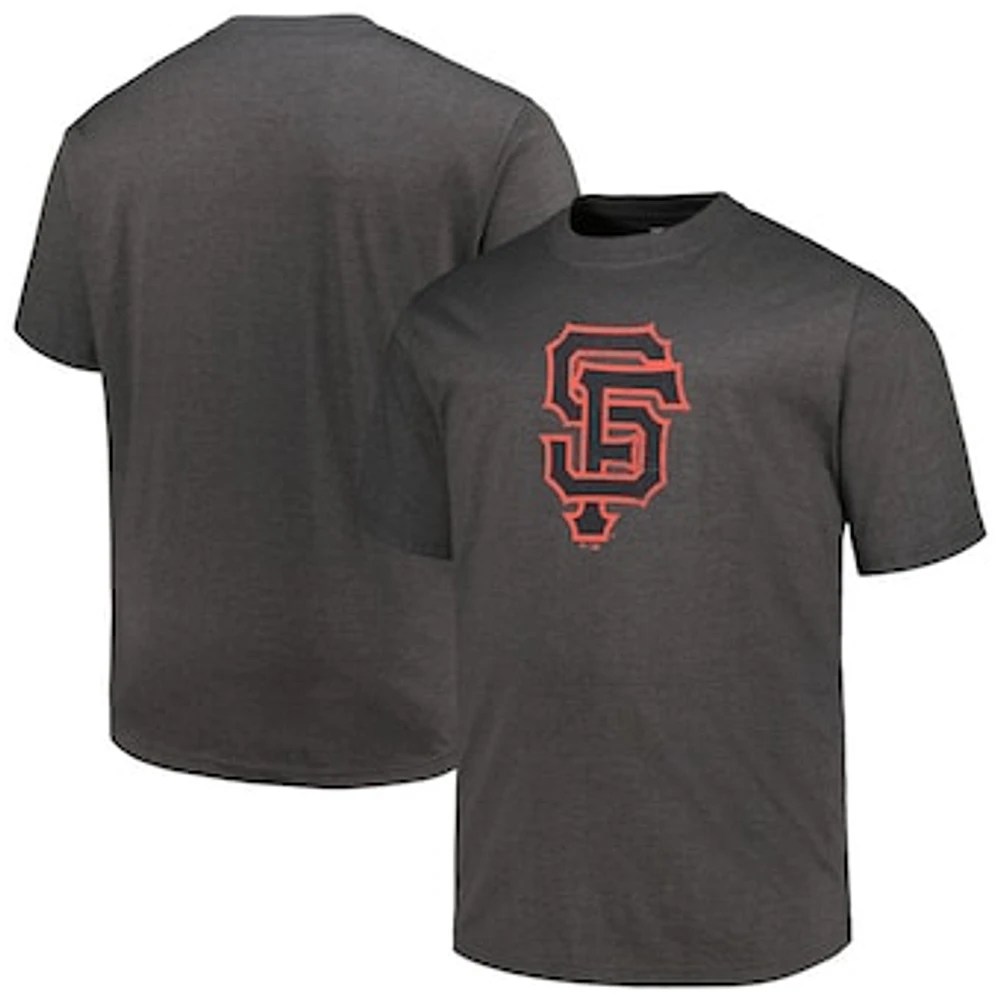 Men's Profile Heather Black San Francisco Giants Big & Tall Weathered Logo T-Shirt