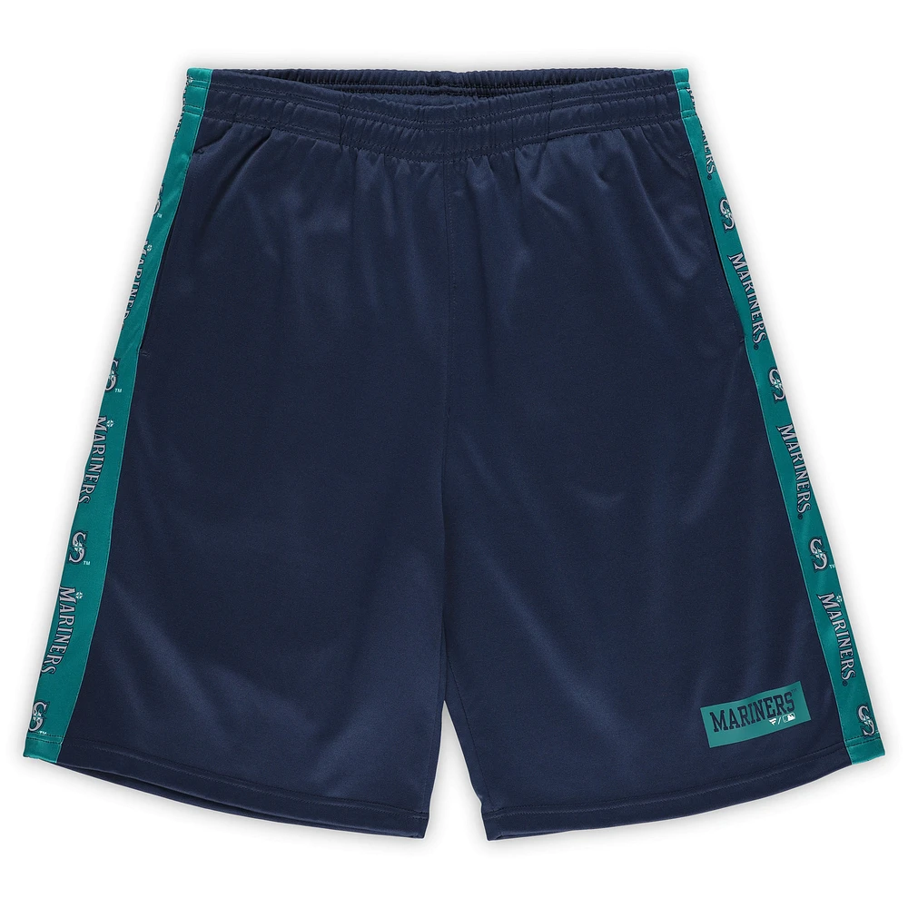 Men's Profile Navy Seattle Mariners Big & Tall Fleece Shorts