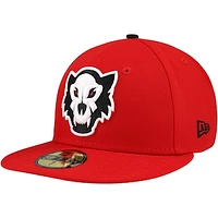 Men's New Era Red Erie SeaWolves Authentic Collection 59FIFTY Fitted Hat