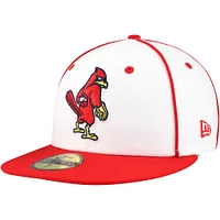 Men's New Era White/Red Memphis Redbirds Authentic Collection 59FIFTY Fitted Hat