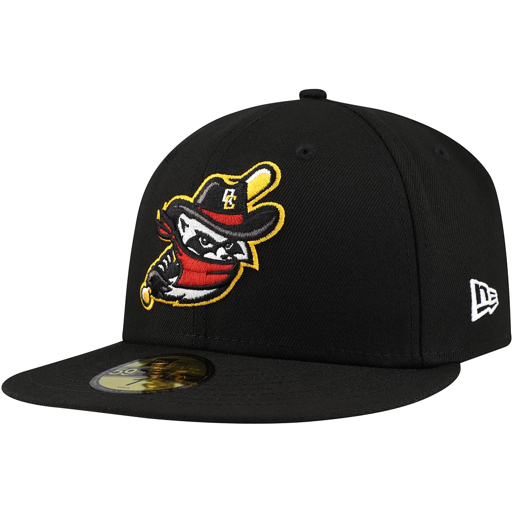 Men's New Era Black Quad Cities River Bandits Authentic Collection 59FIFTY Fitted Hat