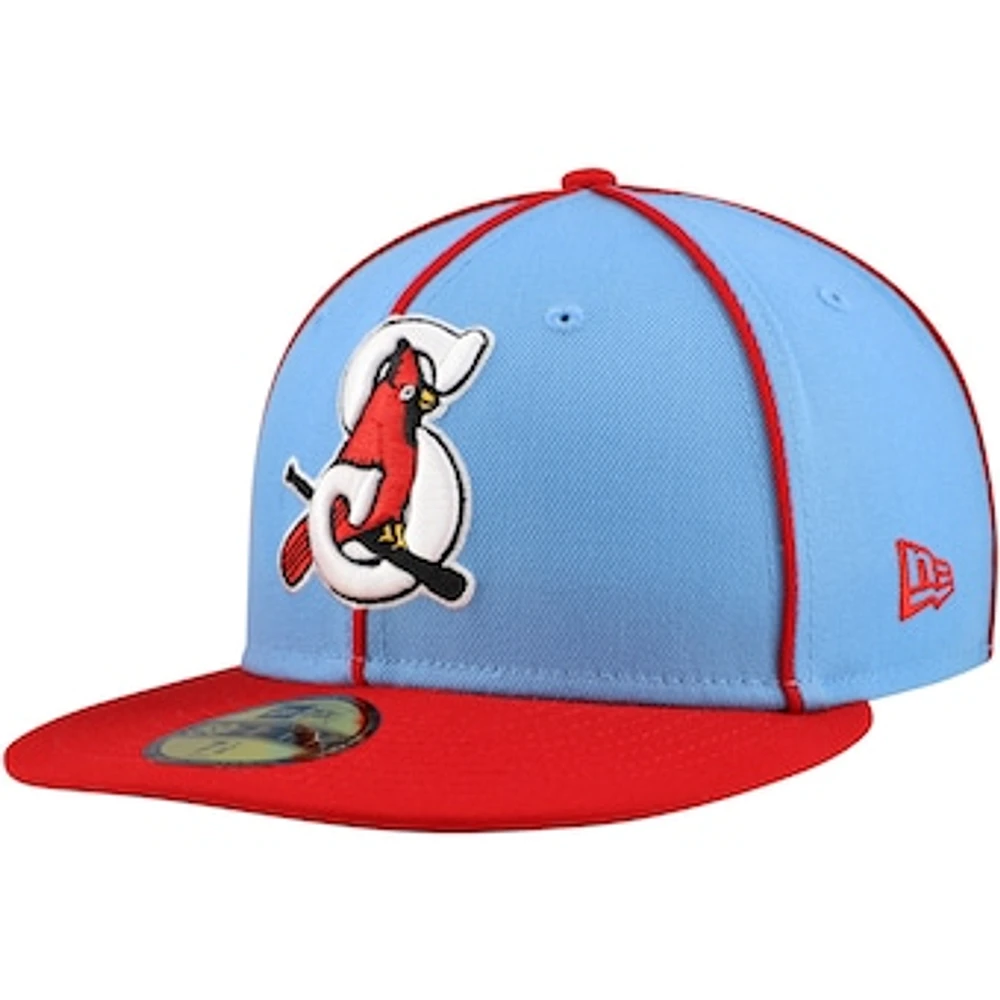 Men's New Era Light Blue/Red Springfield Cardinals Authentic Collection 59FIFTY Fitted Hat