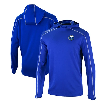 Men's Columbia Blue Buffalo Sabres Omni-Wick Shotgun Long Sleeve Hoodie T-Shirt
