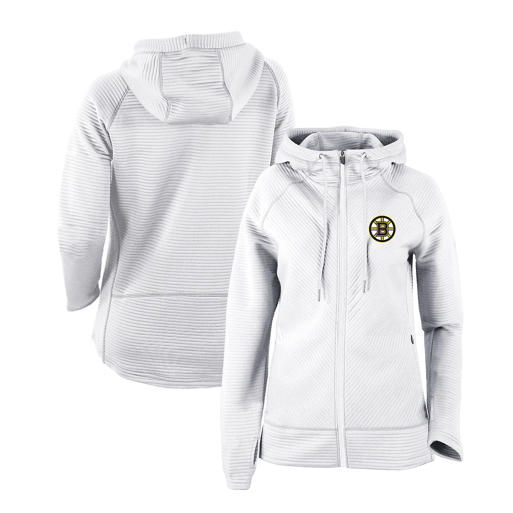 Women's Columbia White Boston Bruins Omni-Wick Pack It Up Full-Zip Jacket