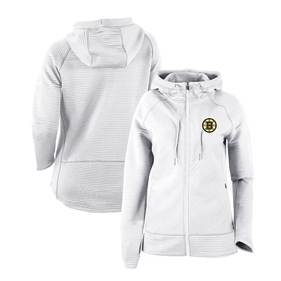 Women's Columbia White Boston Bruins Omni-Wick Pack It Up Full-Zip Jacket
