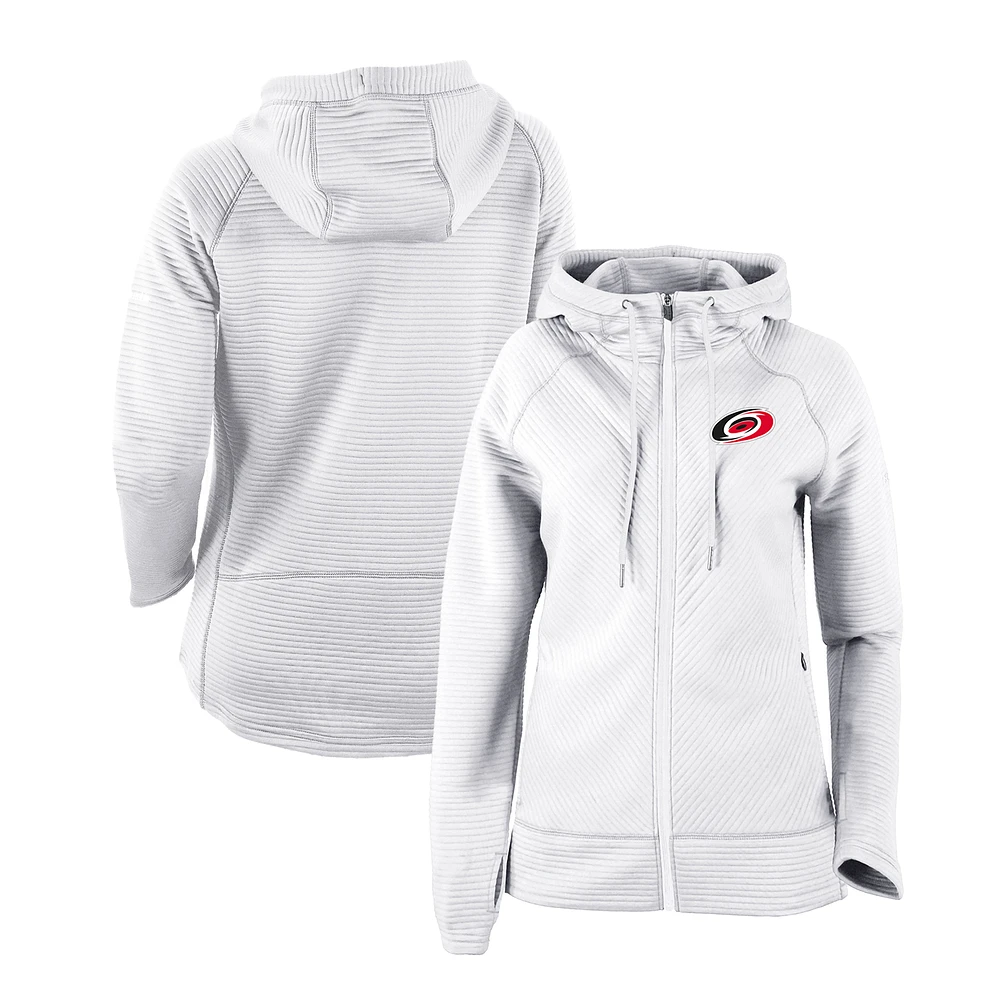 Women's Columbia White Carolina Hurricanes Omni-Wick Pack It Up Full-Zip Jacket