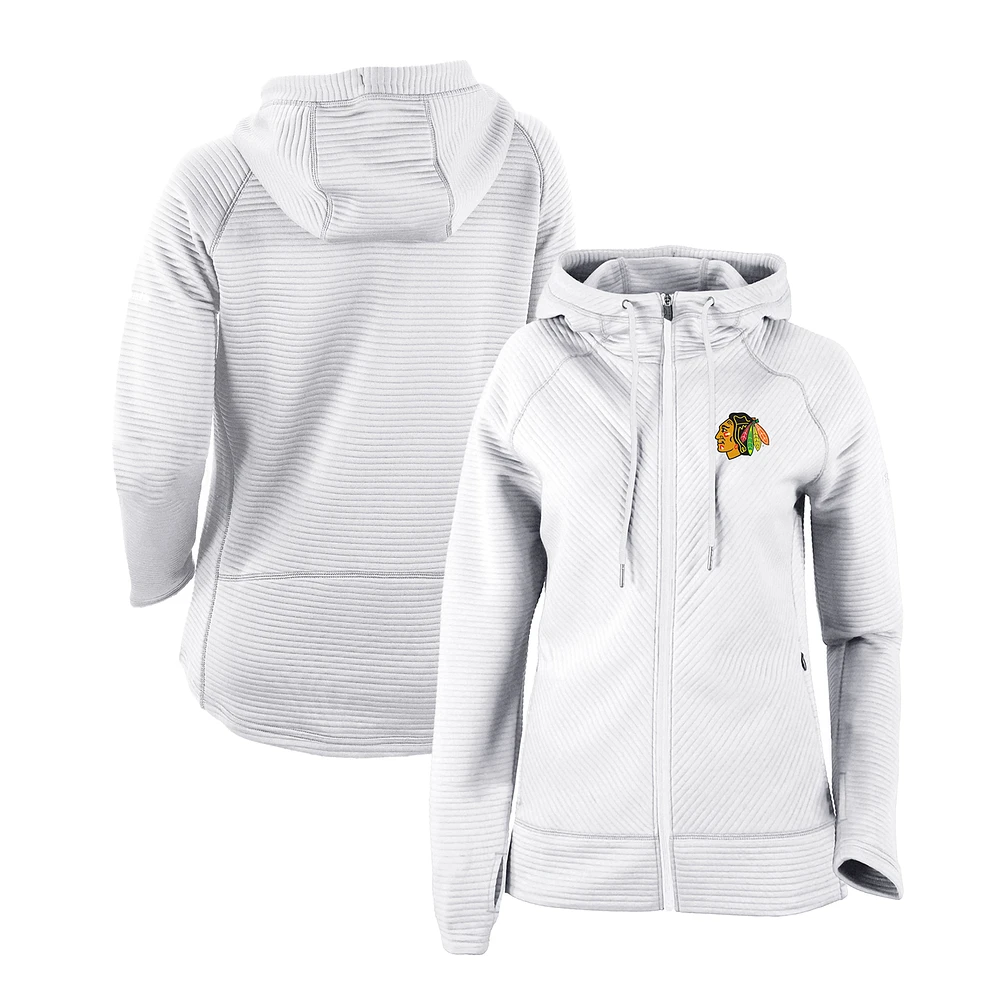 Women's Columbia White Chicago Blackhawks Omni-Wick Pack It Up Full-Zip Jacket