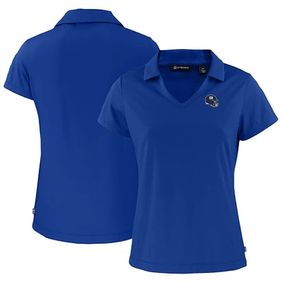 Women's Cutter & Buck  Royal New York Giants Helmet Daybreak Eco Recycled V-Neck Polo