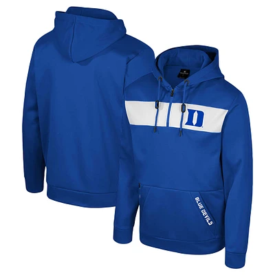 Men's Colosseum  Royal Duke Blue Devils Quarter-Zip Hoodie