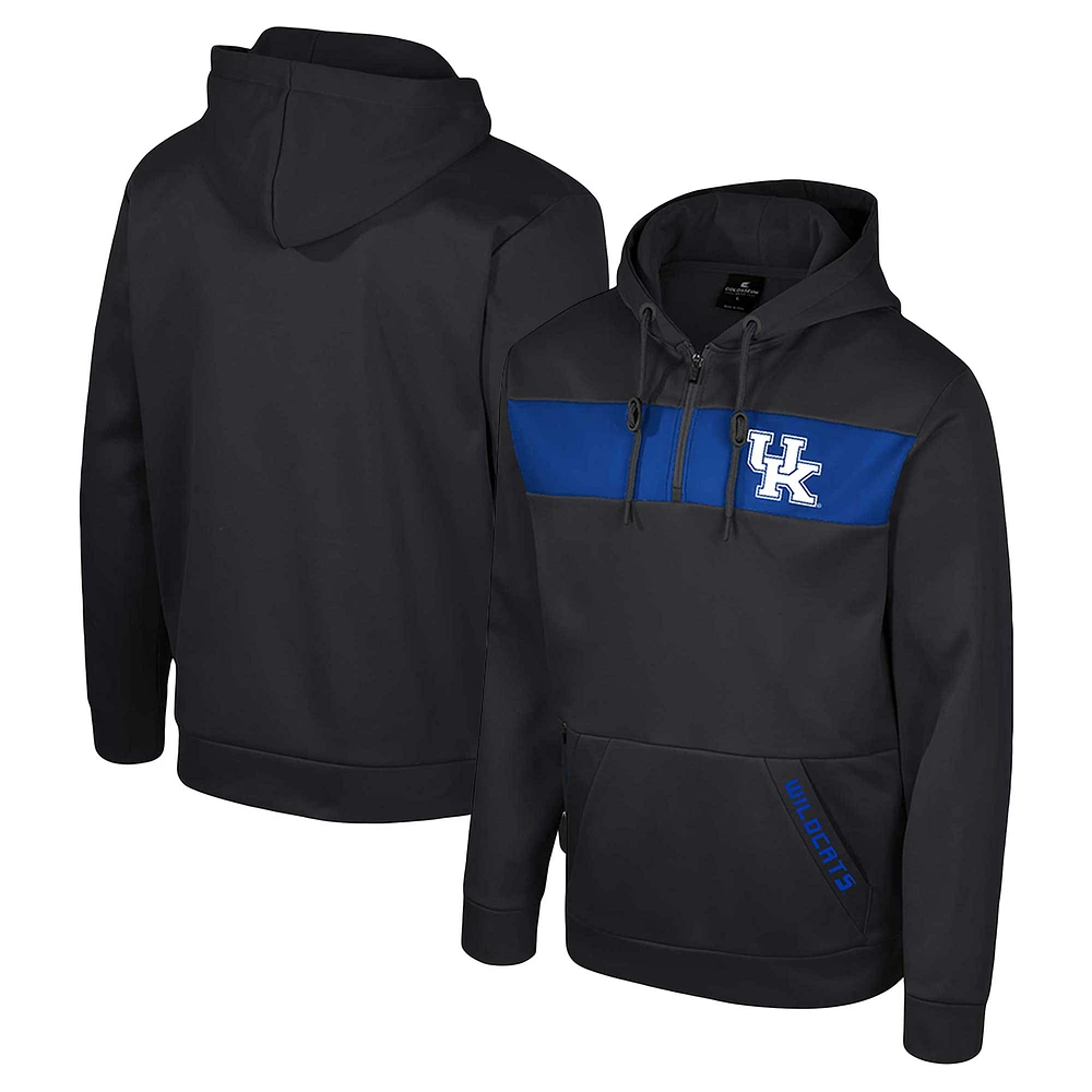 Men's Colosseum Black Kentucky Wildcats Quarter-Zip Hoodie