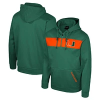 Men's Colosseum  Green Miami Hurricanes Quarter-Zip Hoodie