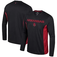 Men's Colosseum Black Arkansas Razorbacks Warm Up Long Sleeve T-Shirt