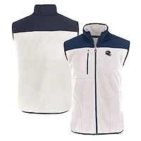 Men's Cutter & Buck  Oatmeal Seattle Seahawks Helmet Cascade Eco Sherpa Fleece Full-Zip Vest