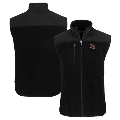 Men's Cutter & Buck  Black Washington Commanders Helmet Cascade Eco Sherpa Fleece Full-Zip Vest