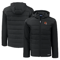 Men's Cutter & Buck Cincinnati Bengals Helmet Evoke Hybrid Eco Softshell Recycled Full-Zip Hoodie Jacket