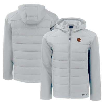 Men's Cutter & Buck Cincinnati Bengals Helmet Evoke Hybrid Eco Softshell Recycled Full-Zip Hoodie Jacket