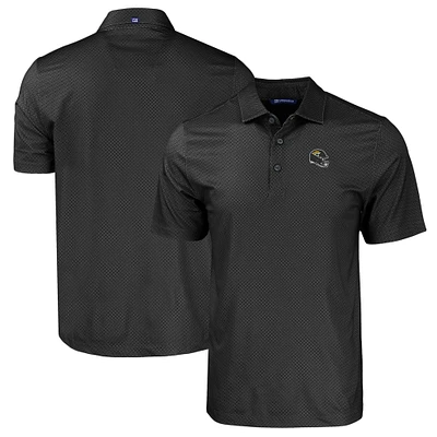 Men's Cutter & Buck  Black Jacksonville Jaguars Helmet Big & Tall Pike Eco Tonal Geo Print Stretch Recycled Polo