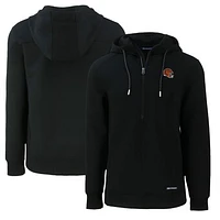 Men's Cutter & Buck Black Cincinnati Bengals Helmet Roam Eco Half-Zip Recycled Pullover Hoodie