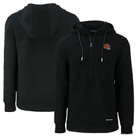 Men's Cutter & Buck Black Cincinnati Bengals Helmet Roam Eco Half-Zip Recycled Pullover Hoodie