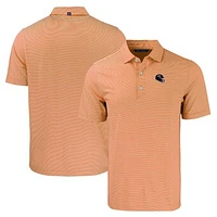 Men's Cutter & Buck  Orange Chicago Bears Helmet Forge Eco Double Stripe Stretch Recycled Polo