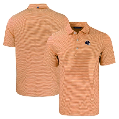 Men's Cutter & Buck  Orange Chicago Bears Helmet Forge Eco Double Stripe Stretch Recycled Polo