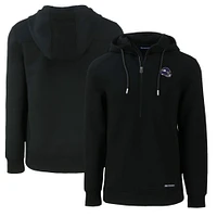 Men's Cutter & Buck Black Minnesota Vikings Helmet Roam Eco Half-Zip Recycled Pullover Hoodie