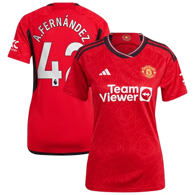 Women's adidas Alvaro Fernández Red Manchester United 2023/24 Home Replica Player Jersey