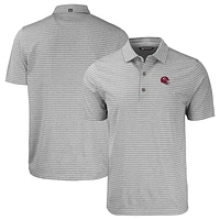 Men's Cutter & Buck  Heather Gray Kansas City Chiefs Helmet Big & Tall Forge Eco Heather Stripe Stretch Recycled Polo