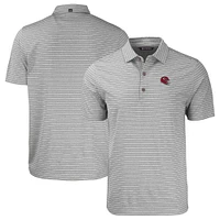 Men's Cutter & Buck  Heather Gray Kansas City Chiefs Helmet Big & Tall Forge Eco Heather Stripe Stretch Recycled Polo