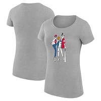 Women's G-III 4Her by Carl Banks  Heather Gray Philadelphia Phillies Baseball Girls Fitted T-Shirt
