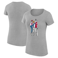 Women's G-III 4Her by Carl Banks  Heather Gray Philadelphia Phillies Baseball Girls Fitted T-Shirt